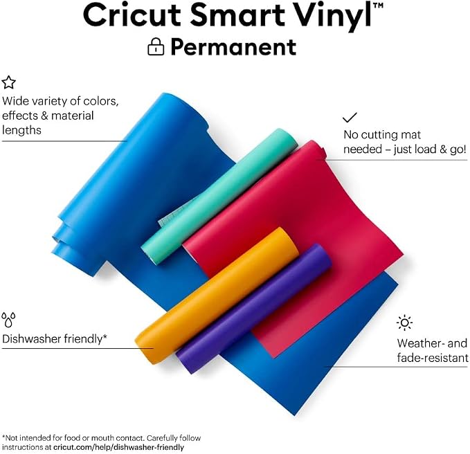 Cricut Smart Permanent Vinyl, Ocean - 3ft Roll Adhesive Craft Vinyl - Matless - Image 2