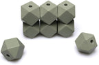 20mm Geometric Wooden Beads Light Green Polygon Wooden Loose Spacer Beads by woodeni
