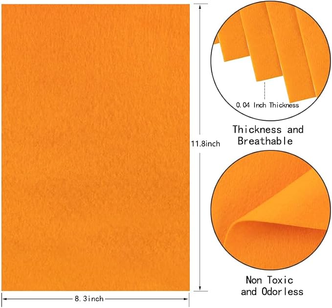 HaoFeiJH Orange Felt Fabric Sheets - Image 2
