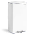 mVm 10.6 Gallon Heavy Duty Step Trash Can with Lid, Foldable Foot Pedal Bin for Kitchen Office Dormitory Home Rooms (White)