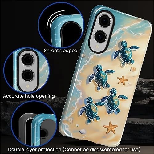 for Samsung Galaxy S25 Edge Case, Sea Turtle Beach Pattern Glossy 2 in 1 - Image 5