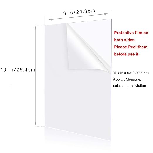 6 Pack Clear Plexiglass Sheets 8×10" Acrylic Plexiglass Sheets - Image 2
