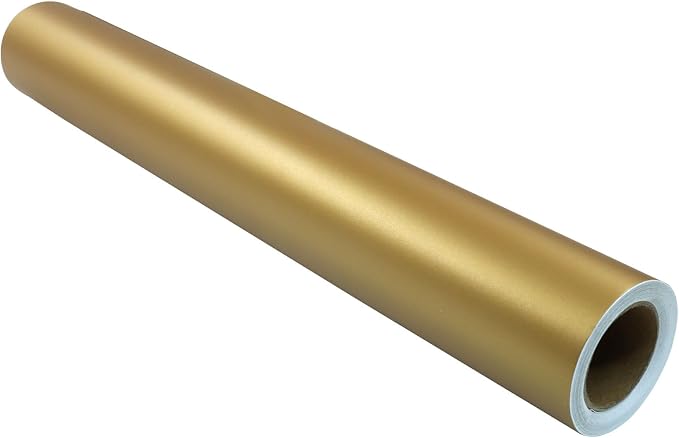 Luomorgo Gold Permanent Vinyl Roll 12" x 5FT | Glossy, Waterproof Adhesive Vinyl by Luomorgo