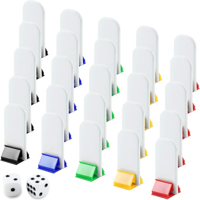 Bignc 50 Pack Colorful Game Card Stands, 50 Pieces White Blank Game Board Marker by BIGNC