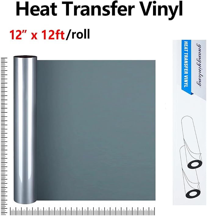 guangyintong Silver Heat Transfer Vinyl HTV Rolls, Glossy Surface HTV Vinyl - Image 2