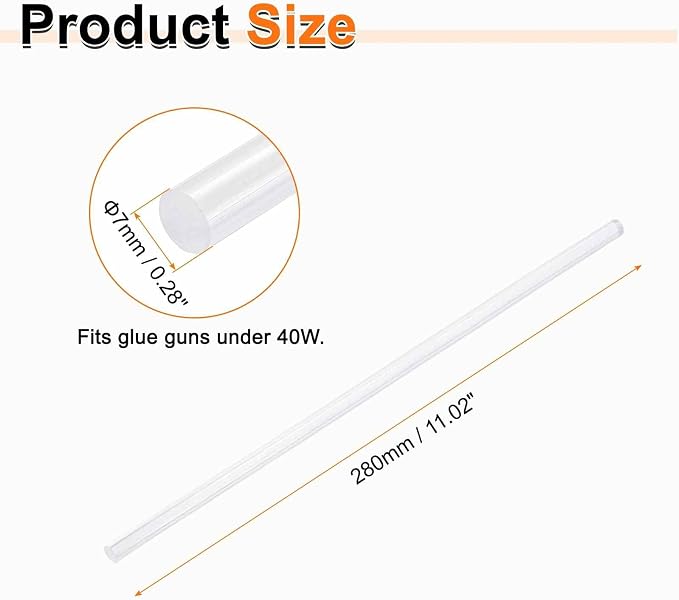 HARFINGTON 10pcs Hot Glue Sticks 0.28" Dia x 11.02" Long EVA Mini Hot Melt - Image 2