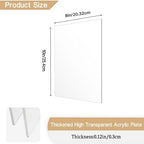 2 Pieces 1/8" Thick Acrylic Sheets, Plexiglass Sheets, Photo Frames - Image 2