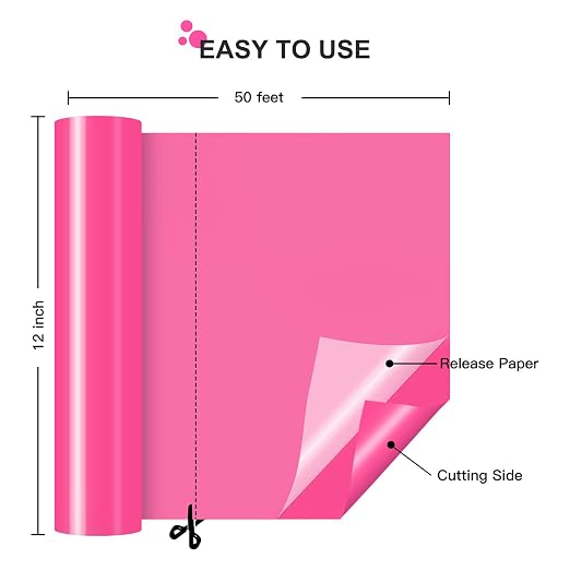 HTVRONT Neon Pink Permanent Vinyl Roll - Image 4