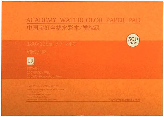 MEEDEN 5X7 Watercolor Paper Block, 20 Sheets, Smooth Surface 100% Cotton by MEEDEN