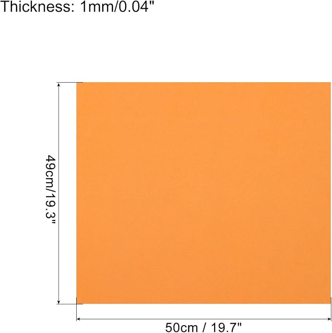 MECCANIXITY EVA Foam Sheets Orange Yellow 19.7 Inch x 19.3 Inch 1mm Thick - Image 2