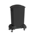 23 Gallon Black Slim Jim Trash Can with Flat Lid with Handle and Dolly