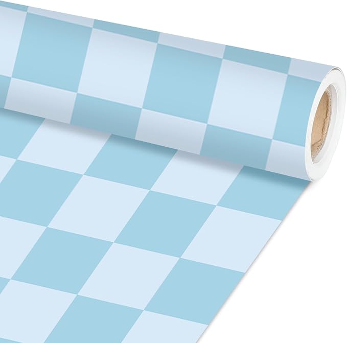 Blue Checkered Bulletin Board Paper Roll Retro Pastel Blue Bulletin Board by Qyeahkj