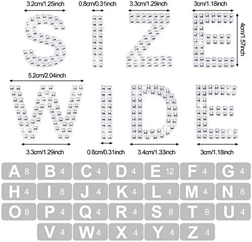 Zonon 136 Pieces Rhinestone Iron-on Letter Large Glitter Bling Alphabet Sticker - Image 2