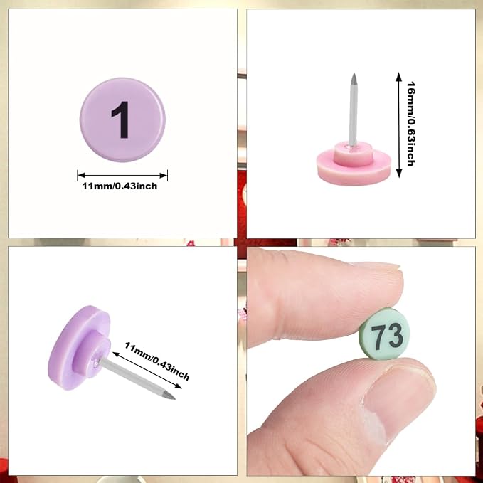 ELANE 100 Pcs Thumb Tacks for Wall Hangings, Flat Thumb Tacks and Push Pins - Image 2
