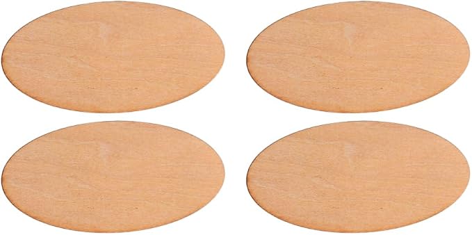 EXCEART 60Pcs Basswood Unfinished Oval Wood Slices 0.78X1.57X0.07In - Image 2