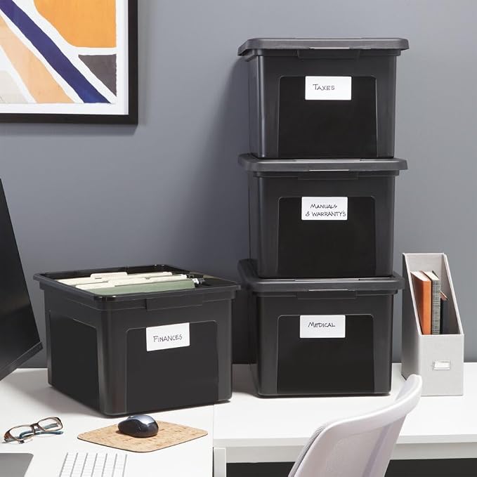 STAPLES File Box Plastic File Box Snap, Letter/Legal Size - Image 4