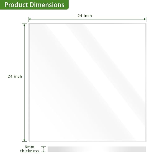 Lesnlok 24 x 24 Frosted Acrylic Sheet 1/4 inch Thick 6mm 1 Piece Bouble Sided - Image 2