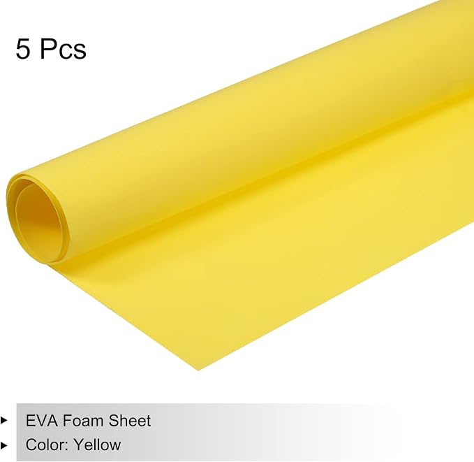 MECCANIXITY EVA Foam Sheets Yellow 19.7 Inch x 17.7 Inch 0.8mm Thick Crafts - Image 3