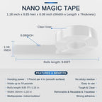 SANKEMU Double-Sided Tape Heavy Duty 9.84 FT x 1.18 in – Clear Removable - Image 2