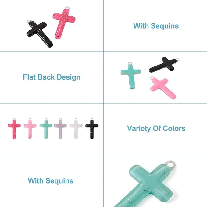 Cheriswelry 36Pcs Cross Resin Pendants - Image 5