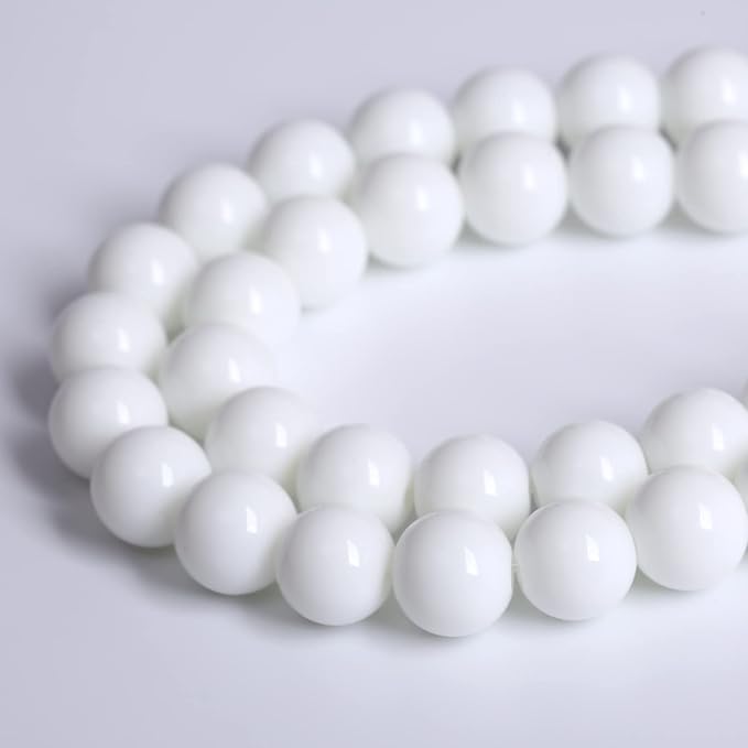 6mm 66pcs Natural White Porcelain Agates Stone Round Beads - Image 4