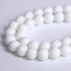 90PCS 8mm Natural White Porcelain Agates Stone Round Beads - Image 5