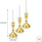 Dollhouse Miniature Candlesticks 3 PCS Candle Holder Set 1/12 Scale Vintage - Image 5