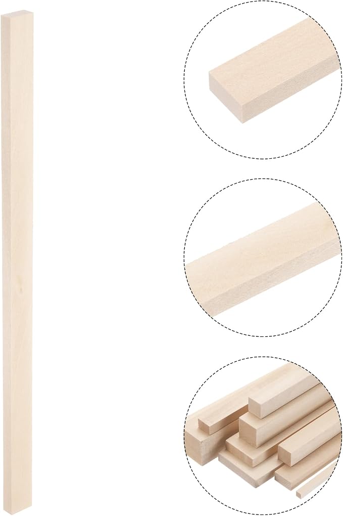 MECCANIXITY 6pcs Wood Sticks, 3/8"x 4/5" x 15" Rectangle Wooden Cube Wood - Image 3