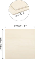 MECCANIXITY 3pcs Basswood Sheets 12 x 12 x 5/32 Inch Unfinished Wood Boards - Image 2
