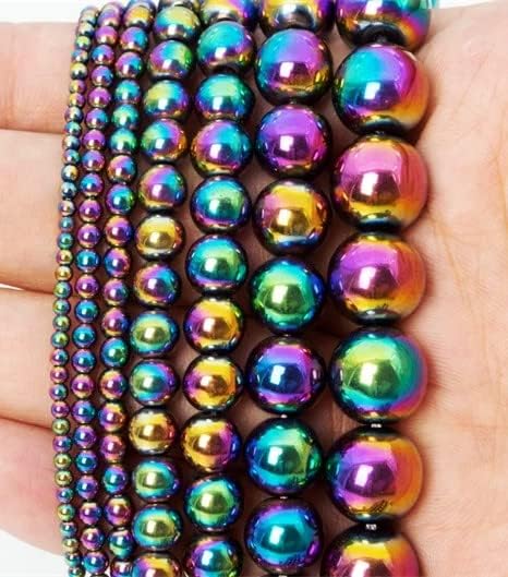 Zenkeeper 108 Pcs Rainbow Hematite Gemstone Beads - Image 4