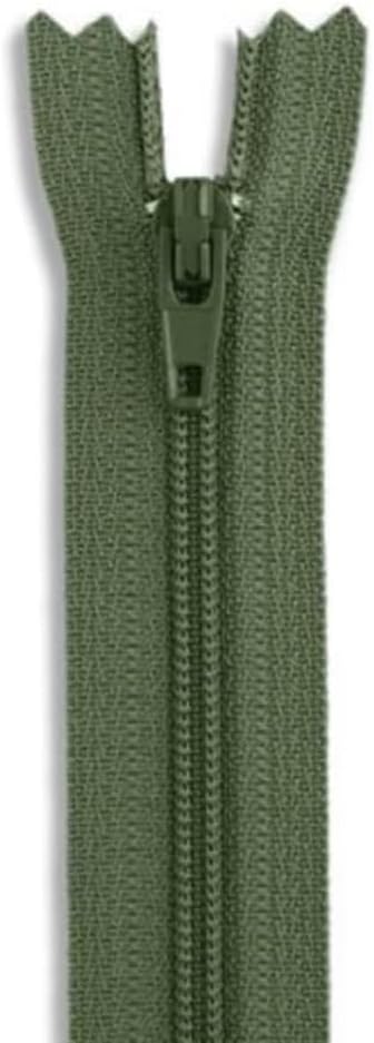 12 Inch Army Green Nylon Coil Zipper | Closed-End Non-Separating Zipper by Metalandbrassco