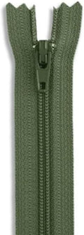 12 Inch Army Green Nylon Coil Zipper | Closed-End Non-Separating Zipper by Metalandbrassco