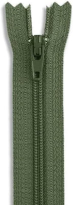 12 Inch Army Green Nylon Coil Zipper | Closed-End Non-Separating Zipper by Metalandbrassco