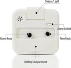 Lamisola Small White Kids Desk Battery Alarm Clock, Analog Travel Clock - Image 6