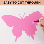 HTVRONT Pink Permanent Vinyl, Glossy Pink Adhesive Vinyl Roll | - Image 3