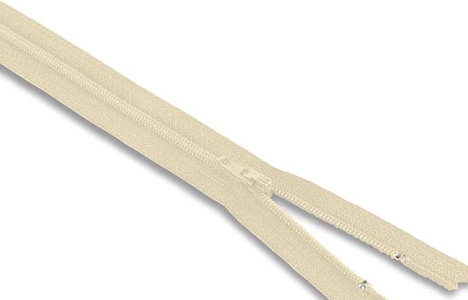 16 Inch Nylon Coil Zipper Natural Color, Non Separating Closed-End Sewing Zipper - Image 3