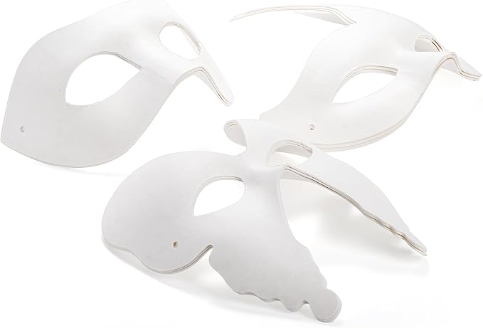 Nicunom 30 Pack Paper Mache Art Masks, DIY Blank Masks Paintable Masquerade - Image 5
