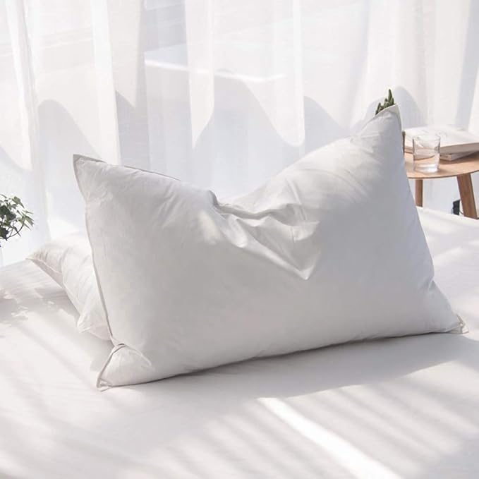 Luxury Feathers Down Pillow King Size, Hotel Quality Fluffy Bed Pillow by AIKOFUL