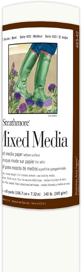 Strathmore 400 Series Mixed Media Roll, 140 lb. Vellum Paper, 42 inches X 8 by StrathmorePaper