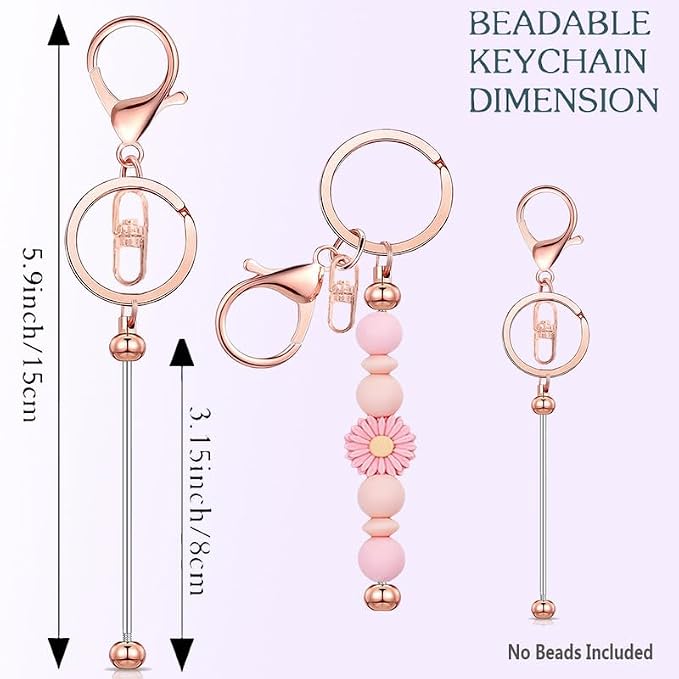 6 Pcs Beadable Keychain Bars Bulk - Image 2