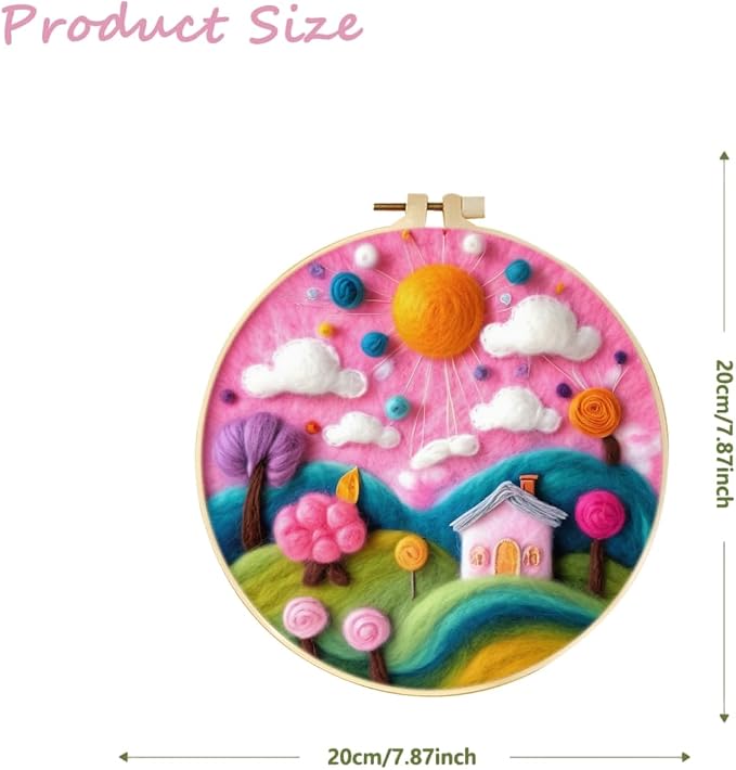 CaptainCrafts Needle Felting Kit, Wool Felt Supplies, Embroidery Hoops - Image 2