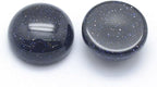 FASHEWELRY 50Pcs Natural Blue Goldstone Cabochons Flat Back Gemstone Cabochons - Image 2