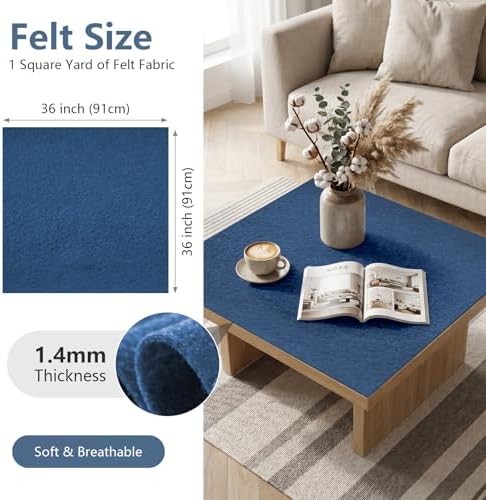 1.4mm Felt Fabric 36'' X 36'' Large Felt Sheets Soft Craft Felt by The Yard - Image 2
