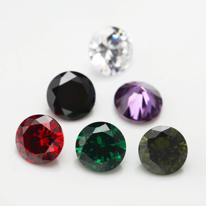 JIANGYUANGEMS Round Cut 5A Cubic Zirconia Stone Mix 15 Colors Loose CZ Stones - Image 6