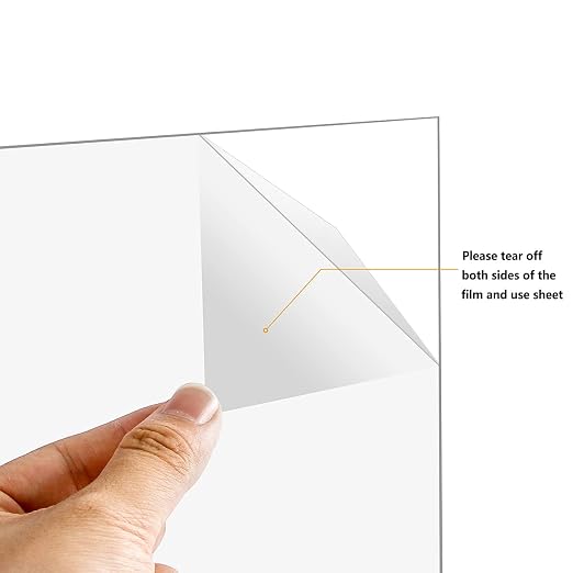 YSTIME 8" x 12" Clear Acrylic Sheet Plexiglass Plastic Sheet - Image 2