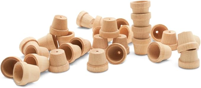 Mini Craft Flower Pot 5/8-inch x 9/16-inch, Model & Dollhouse, by Woodpeckers by Woodpeckers