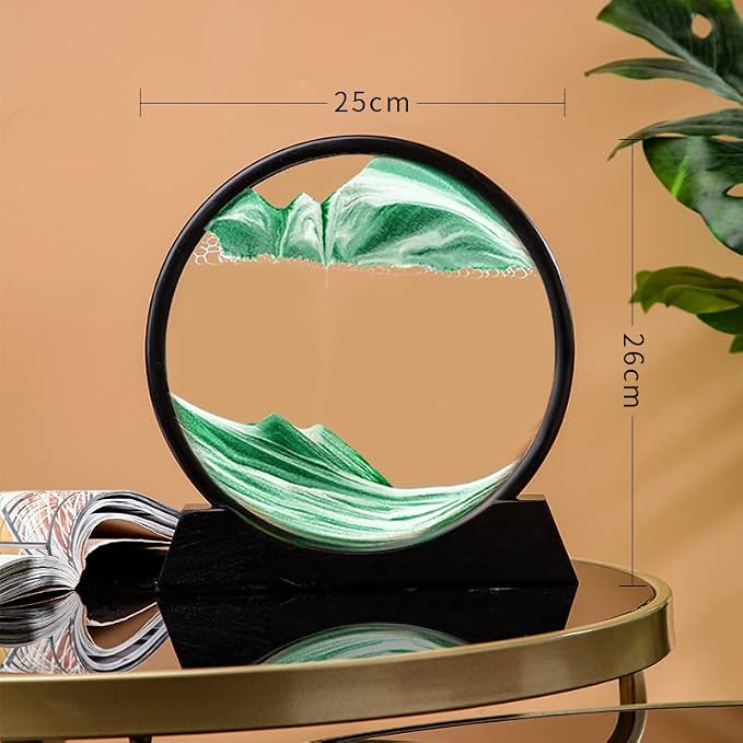 Arthink Moving Sand Art Picture in Motion Round Glass 3D Deep Sea Landscape - Image 5