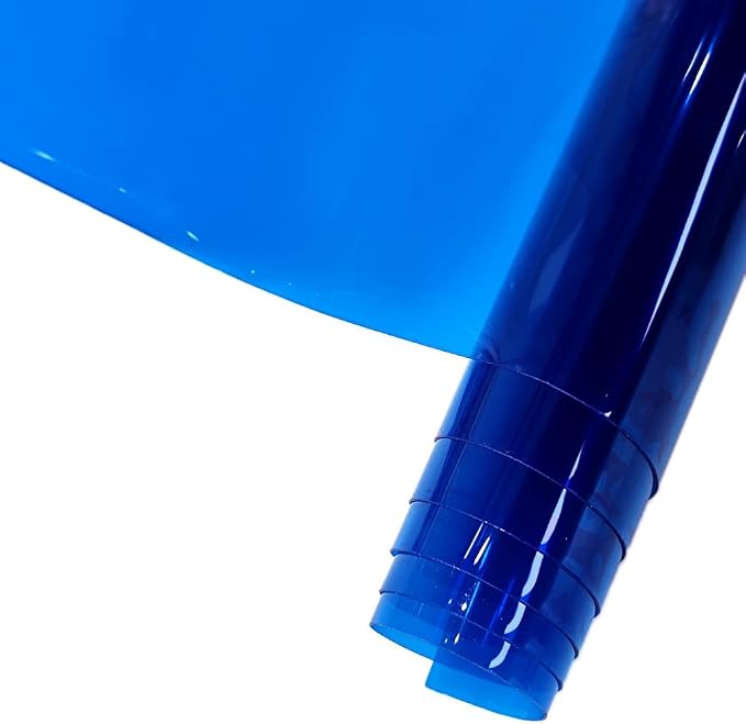 HYANG Blue Transparent PVC Super Clear Holographic Vinyl Faux Leather Sheets 1 by HYANGHAVEPUPVCALLLEATHER