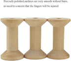 HAHIYO 2.36Inch/6cm 4PCs Natural Wood Unfinished Wooden Empty Thread Spool - Image 5