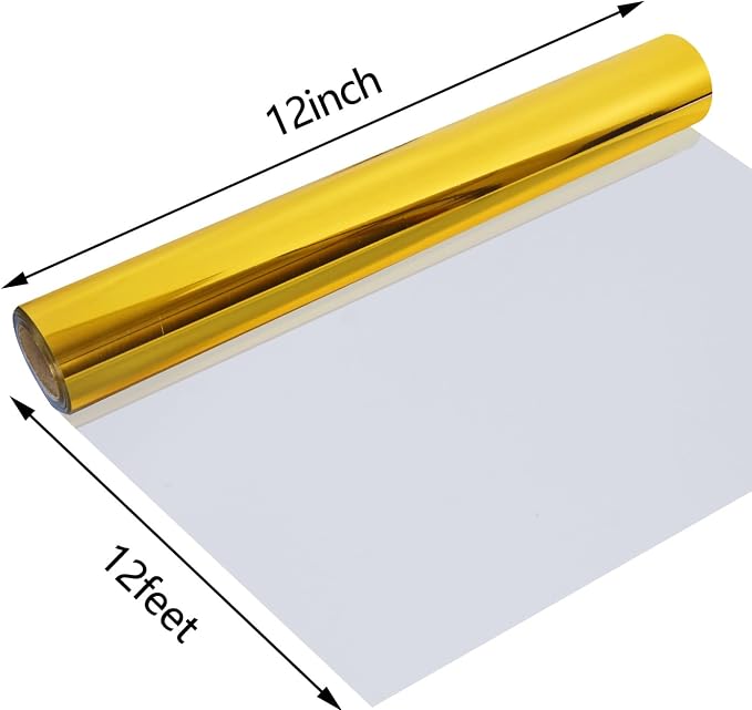 guangyintong Soft Metal Heat Transfer Vinyl Glossy Gold HTV Rolls, HTV Vinyl - Image 2